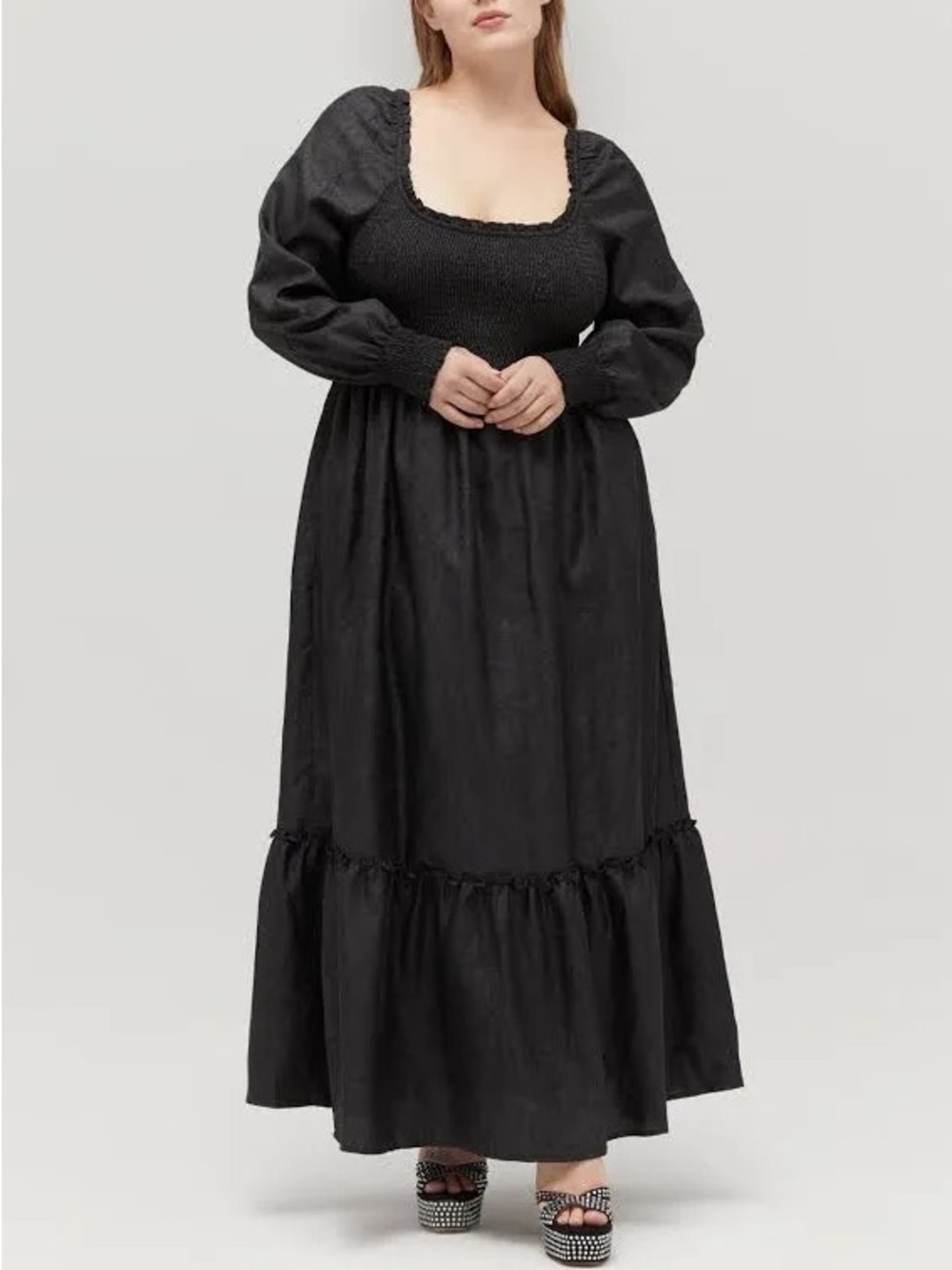 Hill House Black Long Sleeve Taffeta Nap Dress - Picture 4 of 4